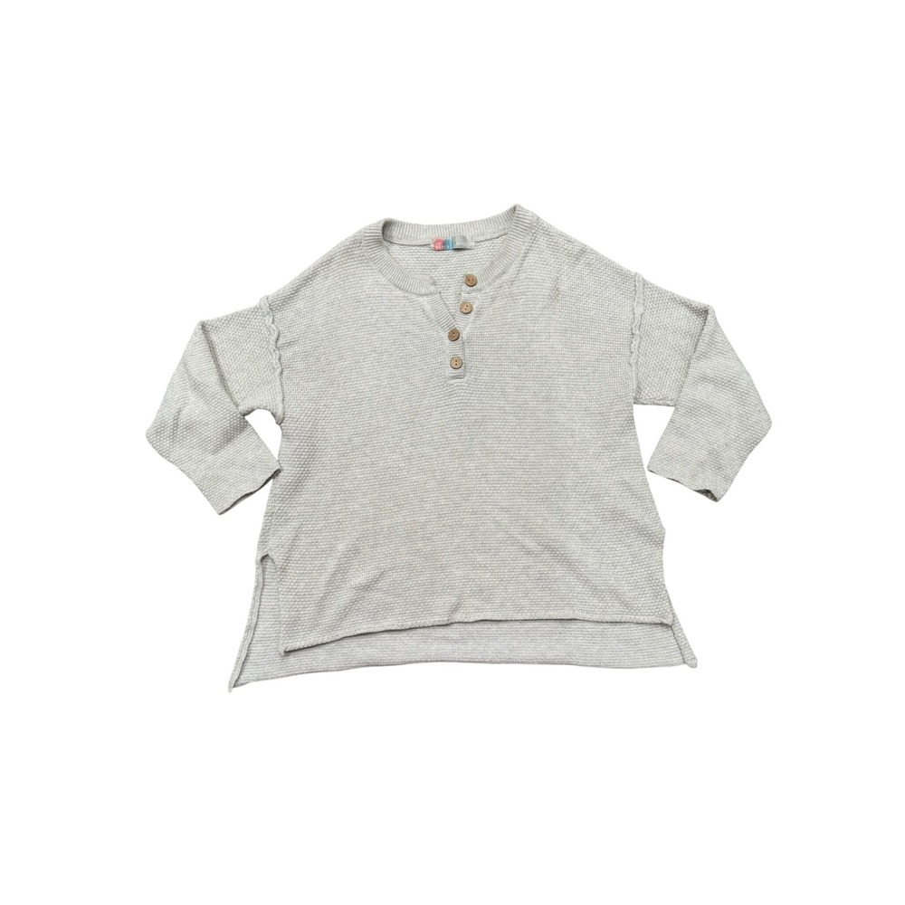 FP Beach Henley Sweater Womens Small Cream Excellent‎ Cotton Knit Oversized Top
